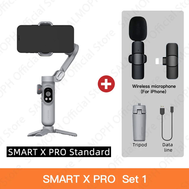 AOCHUAN Smart X / X Pro 3-Axis Foldable Handheld Gimbal Stabilizer Fill Light Wireless Charging For Smart Phone Action Camera. 