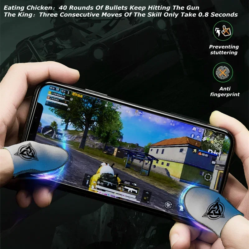 【🔥Fly Shark】BlueWow Fly Shark Custom Knitted Silver Cloth Breathable Gaming Finger Cots Ultra-thin Silver Fiber Highly Sensitive Gaming Finger Cots Suitable for PUBG Touch Screen Mobile Game. 