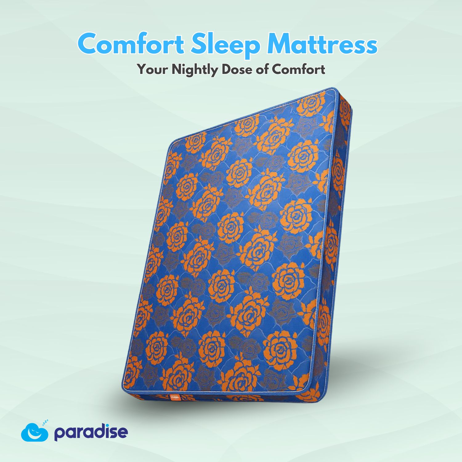 Paradise Comfort Sleep Mattress | Semi Orthopedic Support Mattress | Medium Firm Feel for Balanced Comfort | 4 Inch Bed Mattress