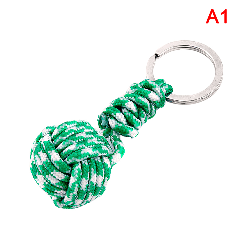 Parachute Woven Rope Ball Keychain Lanyard Key Ring Monkey Fist Key Chains. 