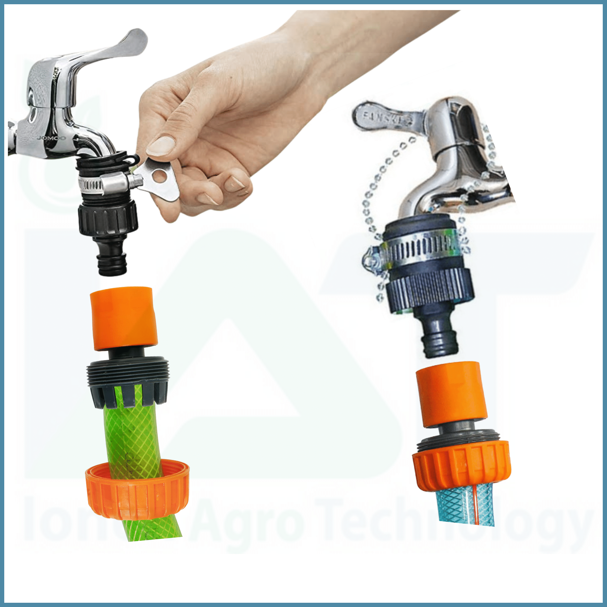3/4-inch Size Water Hose Nozzle Quick Connector (2-Pcs) and 1/2'' or 3/4'' Universal Water Tap Connector (1-Pc) for Home Car Wash and Garden Watering.. 