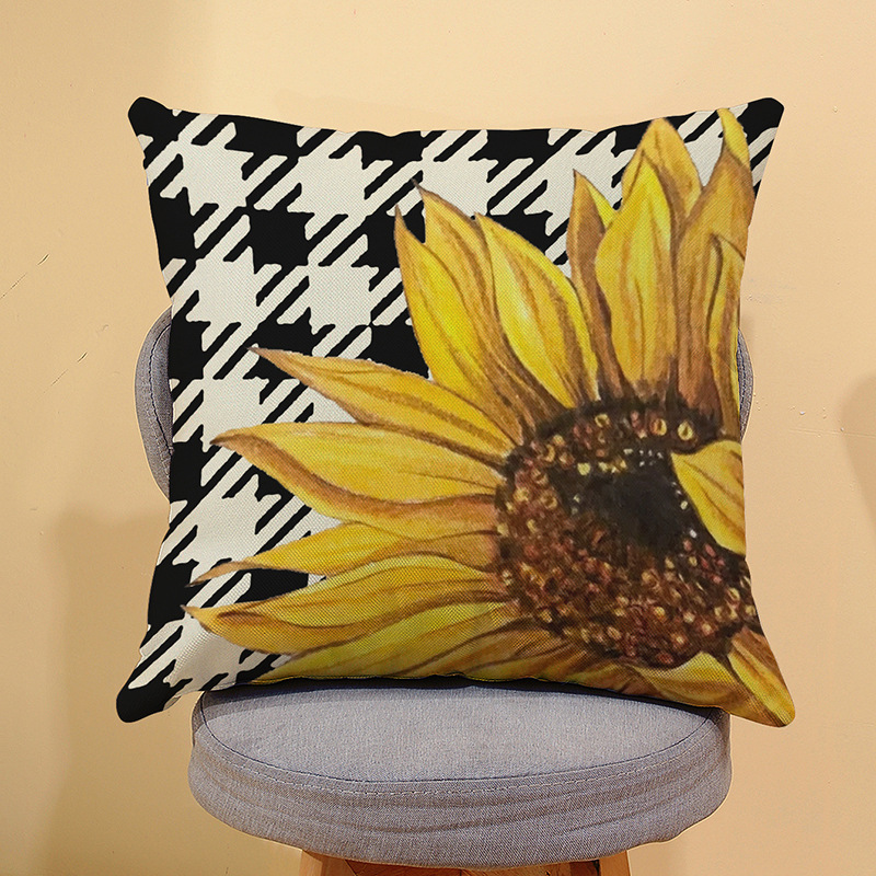 New pattern pillowcase linen pillowcase square animal pillowcase ins sofa office pillowcase