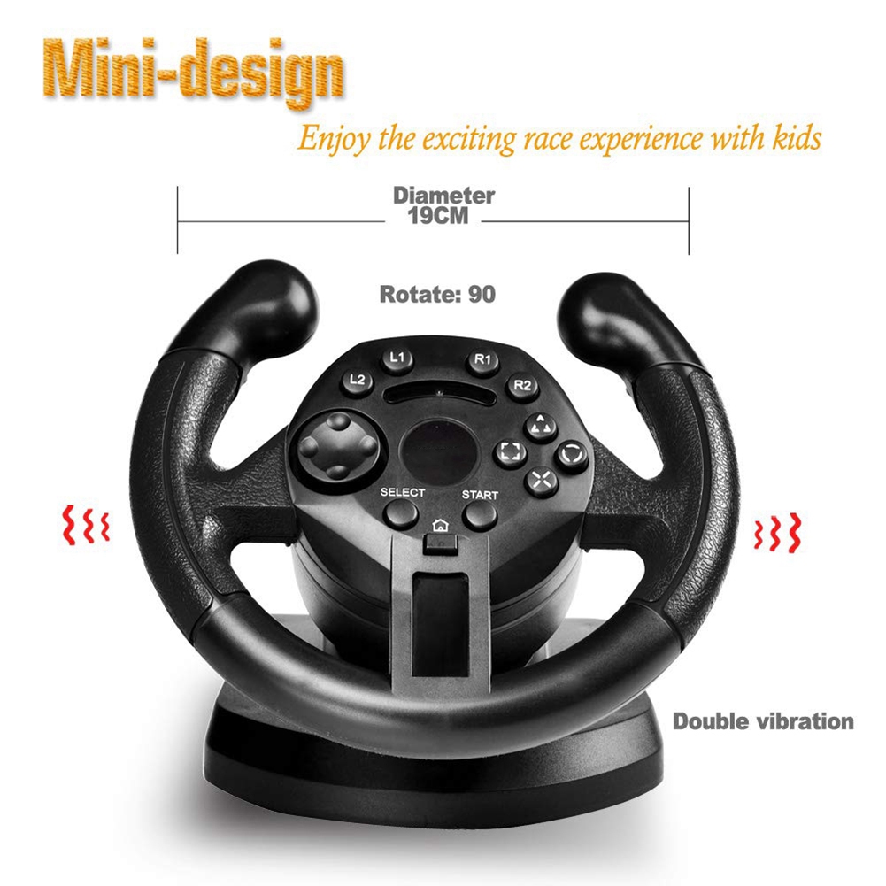 Game Racing Steering Wheel for Ps3/Pc Steering Wheel Vibration Joysticks Remote Controller Imulated Driving Controller. 