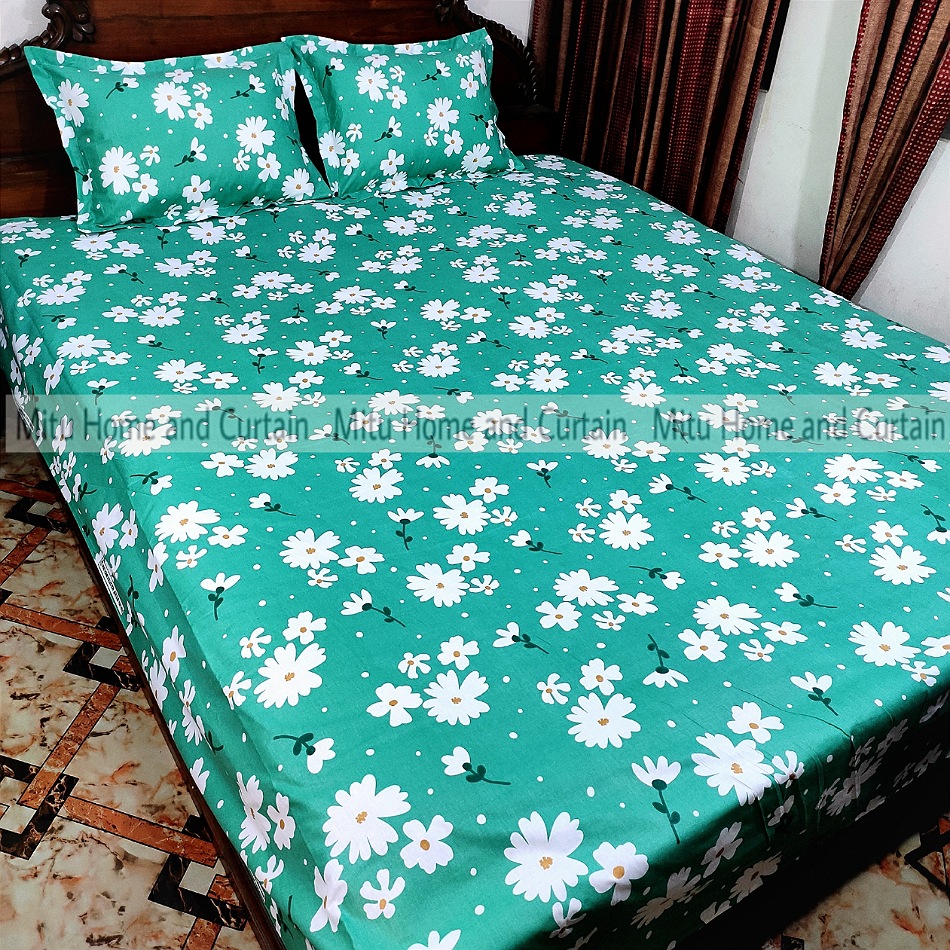 King Size Bed Sheet Set with Pillow Cover Chador set 7.5×8.25 feet Full