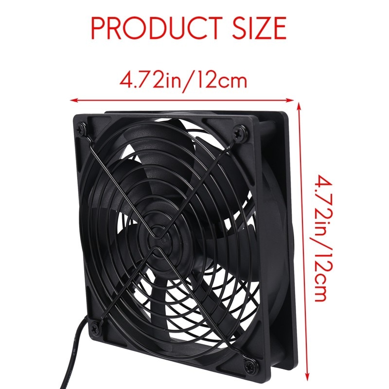 120Mm 5V USB Powered PC Router Fans With Speed Controller High Airflow Cooling Fan For Router Modem Receiver. 