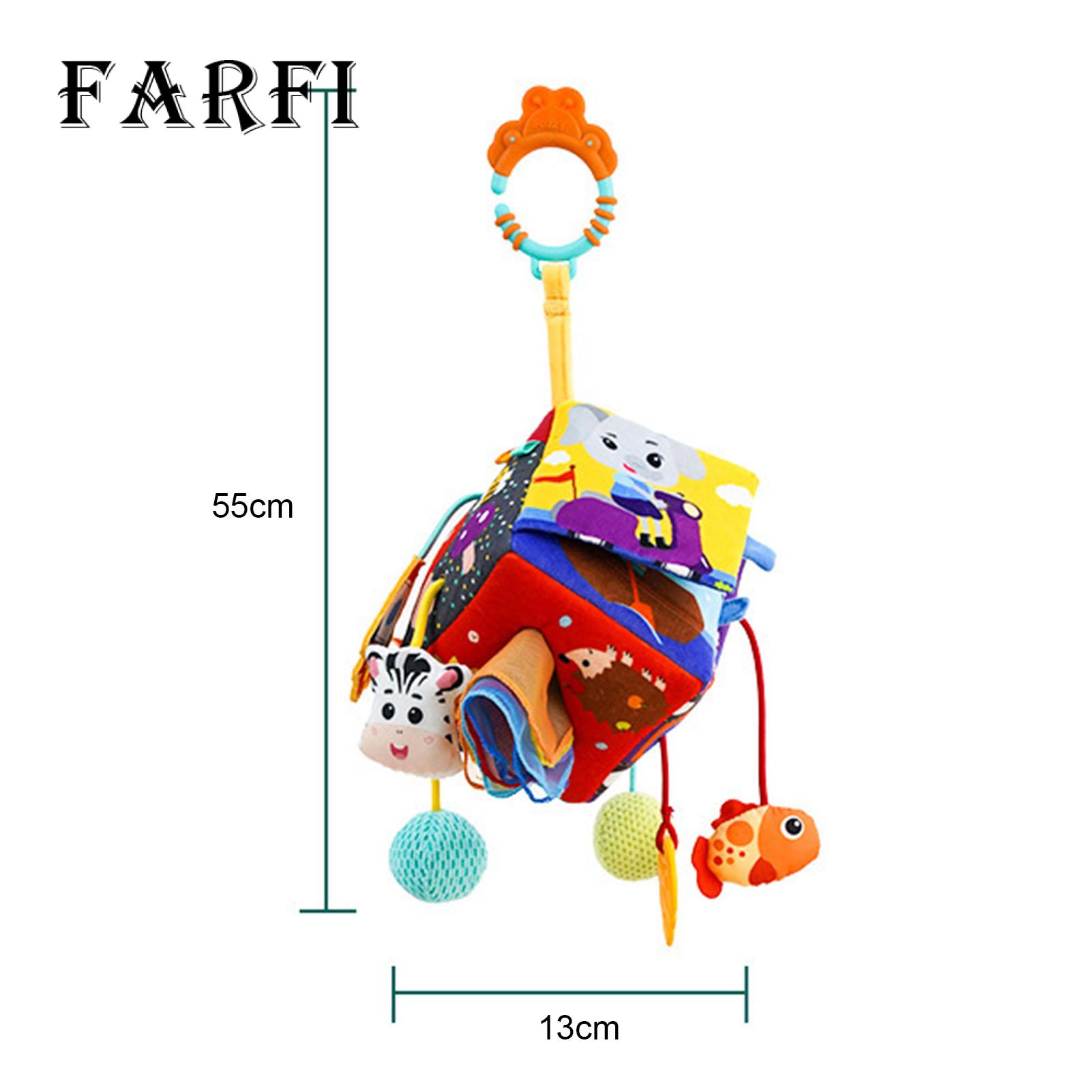Pulling Fun Baby Toy 7-in-1 Baby Sensory Toys Newborn Tissue Box Toy Infant Pull String Travel Toys Toddler Stroller Crib Hanging Toy Babies Educational Toys for 6-12 Months Boys Girls Baby Shower. 