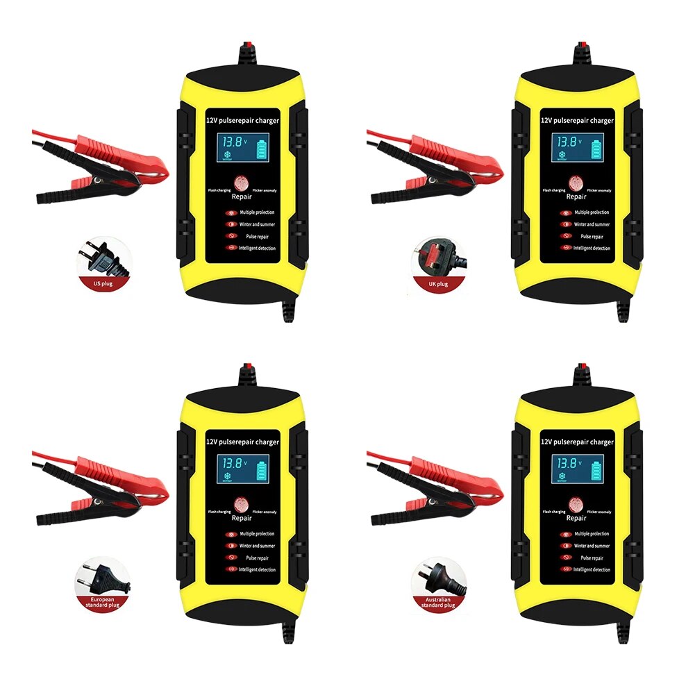 Digital Car Battery Charger LCD Display Digital Battery Maintainer 12V 6A Over Voltage Protection for Maintenance-free Batteries. 