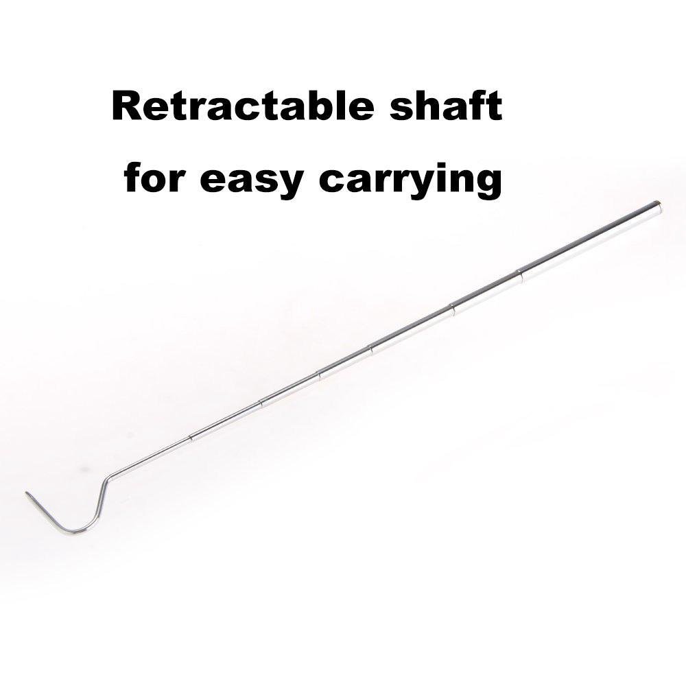 Snake Hook Stainless Steel Black Sliver Adjustable Long Handle Catching Tools Trap Tong. 