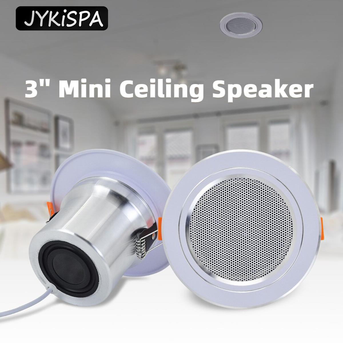 Mini In-Ceiling Speaker 12W Hifi Stereo Loudspeaker Background Music System Public Address Background Audio Bathroom Restaurant