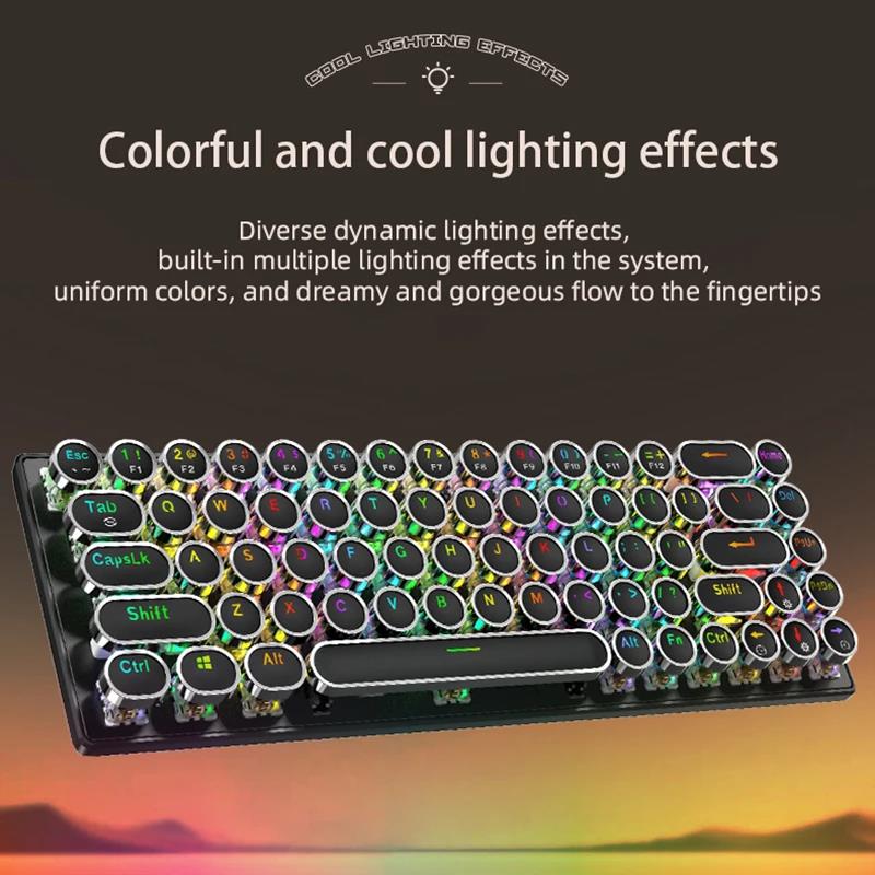DK68 Punk Mechanical Keyboard,Cool Lighting Effects,Hot-swappable,Wireless /Bluetooth/Wired, Supports PC, IPAD, IOS and Android. 