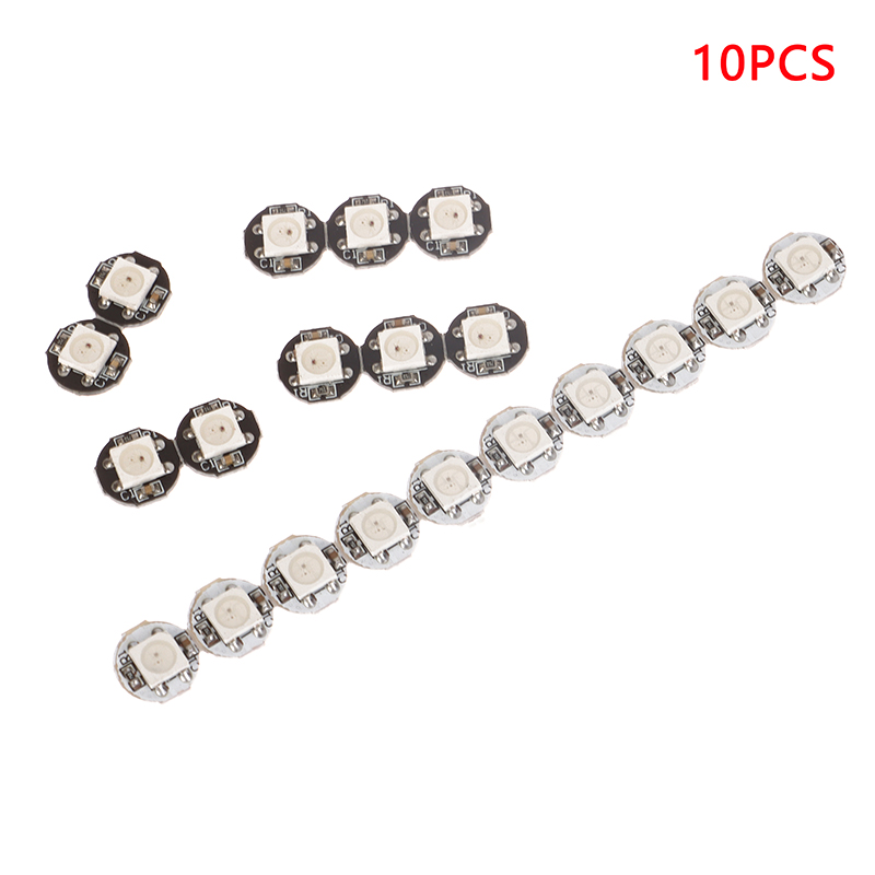 10pcs WS2812B LED Chip 5050 SMD RGB DC5V With Black / White PCB Board Heatsink IC Built-in. 