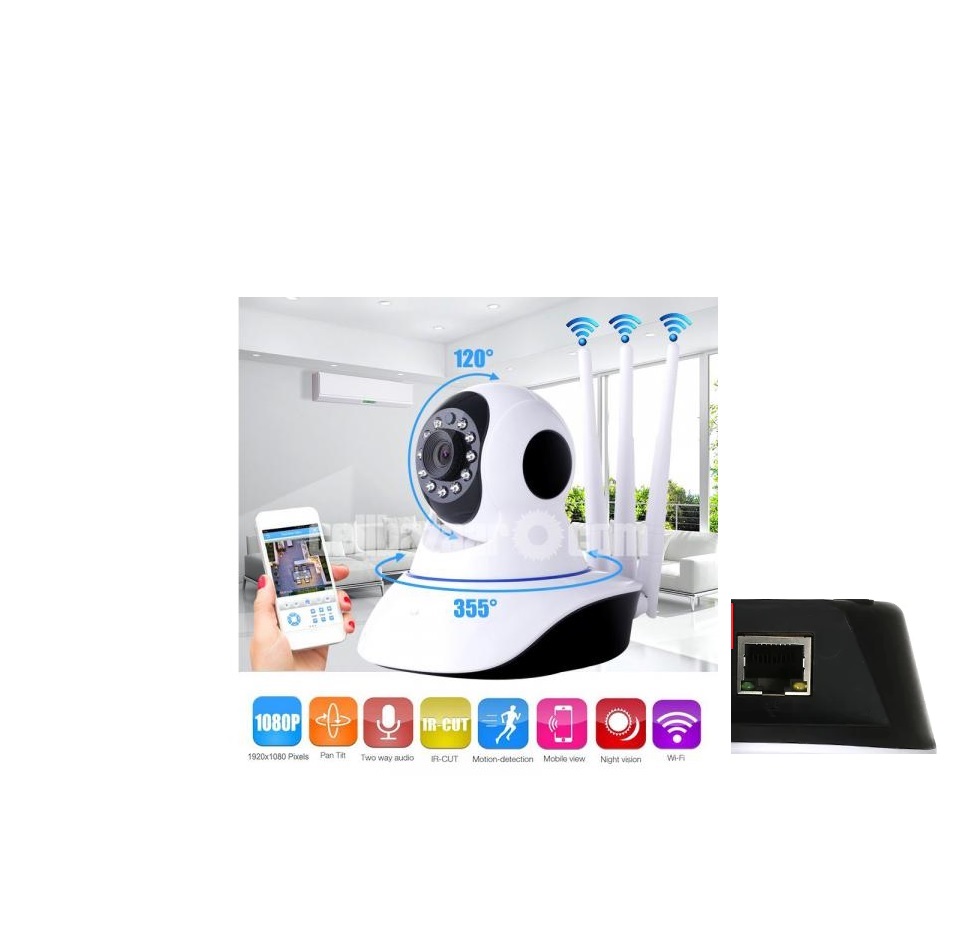 WiFi IP Camera V380 Pro WiFi Smart Net Camera IP Camera Smart  THREE ANTENNA  Wireless Home Security Camera. 