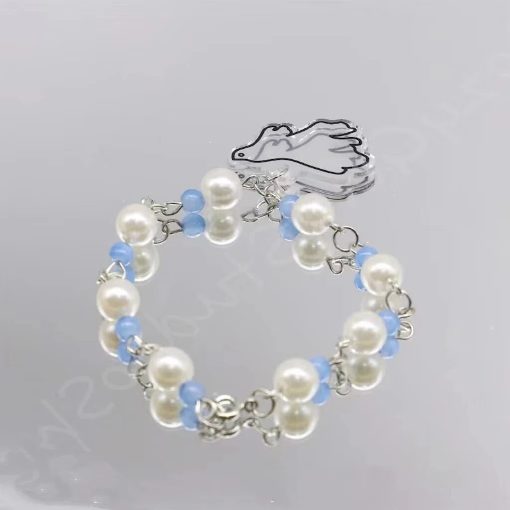 Black and White Beta Fish Matching Bracelets Jujutsu Kaisen Couple Beaded Bracelet Set Y2k Couple Aesthetics Satosugu Wristband. 