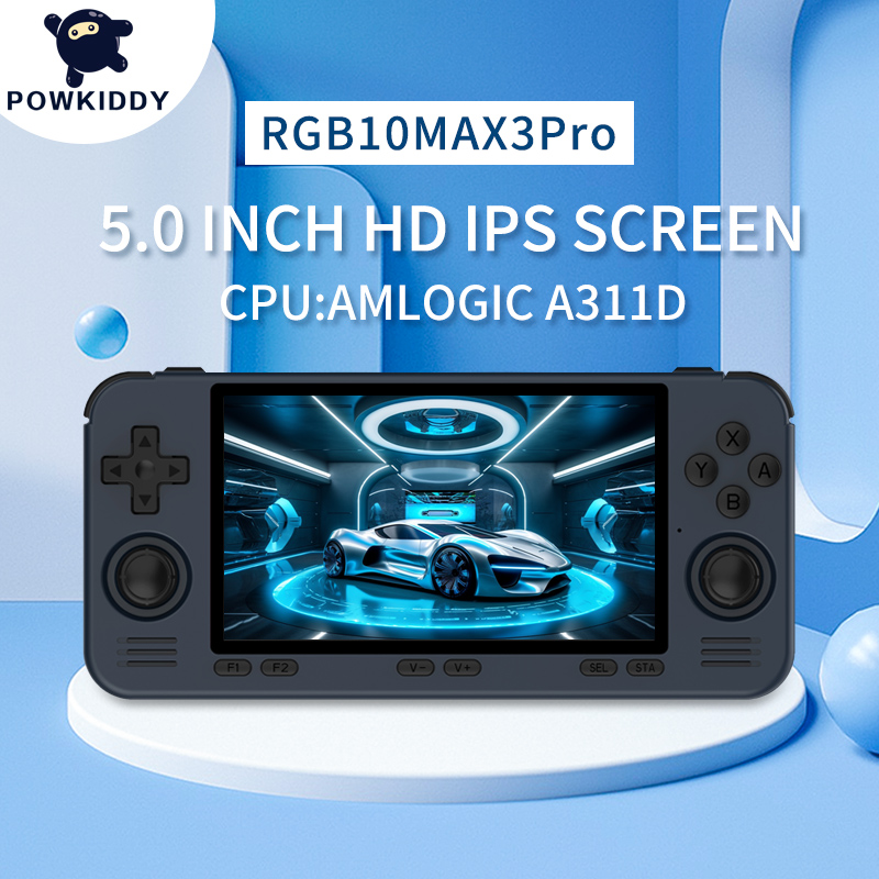 POWKIDDY rgb10max3pro Retro Handheld Console Support PS2 Emulator 5.5-Inch JELOS Liux OS Video Game Player