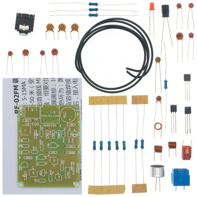 76-108MHz FM Stereo Radio DIY Kit Wireless FM Transmitter and Receiver Module Frequency Modulation Soldering Practice Project. 