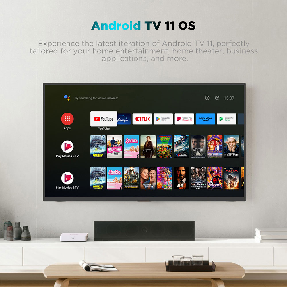 KICKPI KP1 Google Netflix TV Box Android 11 Amlogic S905Y4 2GB 32GB Support AV1 1080P H.265 4K Wifi BT Voice Input Media Player. 