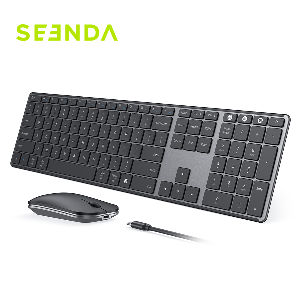 Seenda Wireless Bluetooth Keyboard and Mouse Combo Multi-Device ...