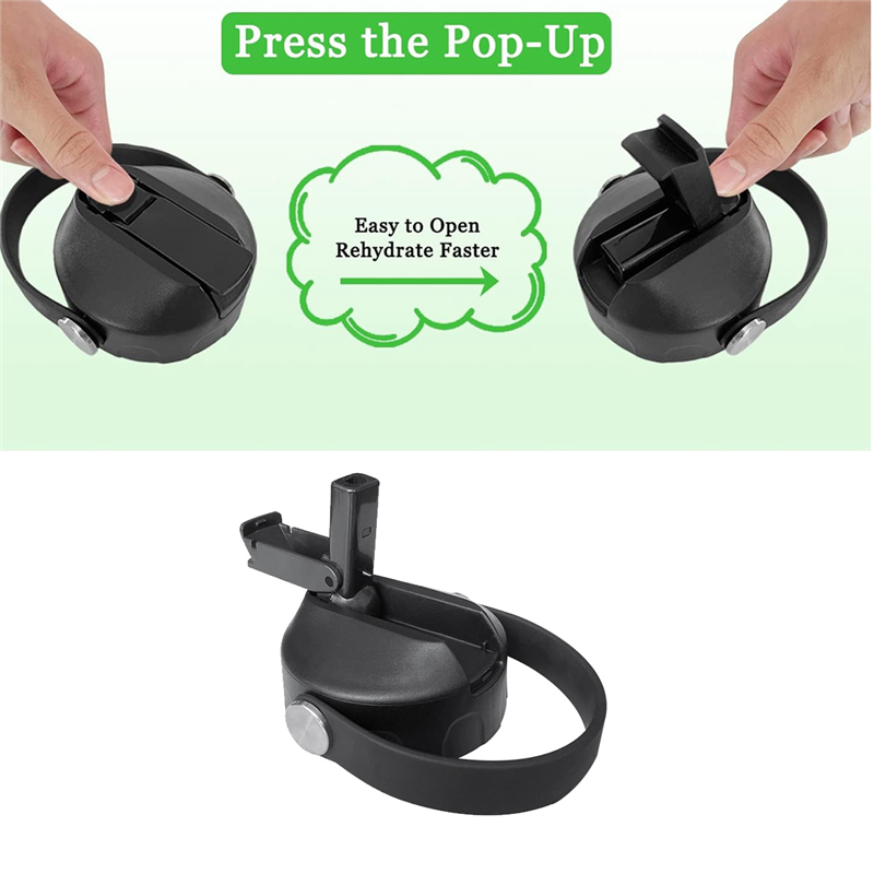 Flexible Handle Replacement Lid Straws Fit for Hydro Flask Wide Mouth Top Cap 32 40 Oz. 