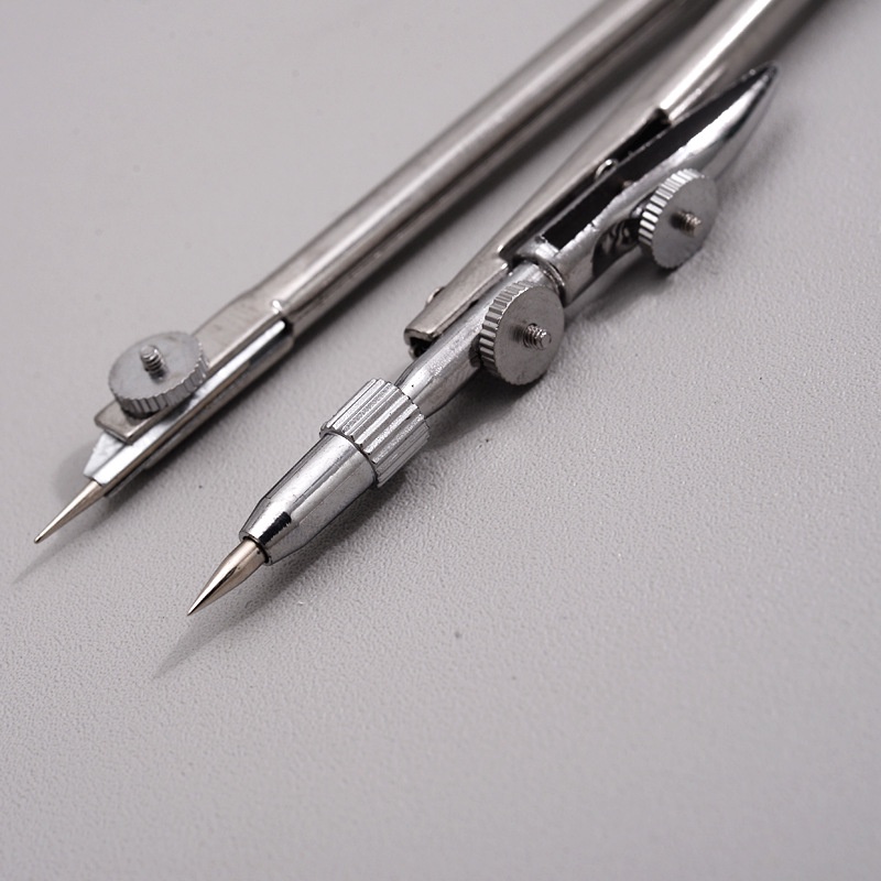 1Pc Simplified Compass Standard Engineering Drawing Tool, Drawing Metal Compass Multifunctional Circular Instrument with Core, Stationery, Learning Office Supplies. 