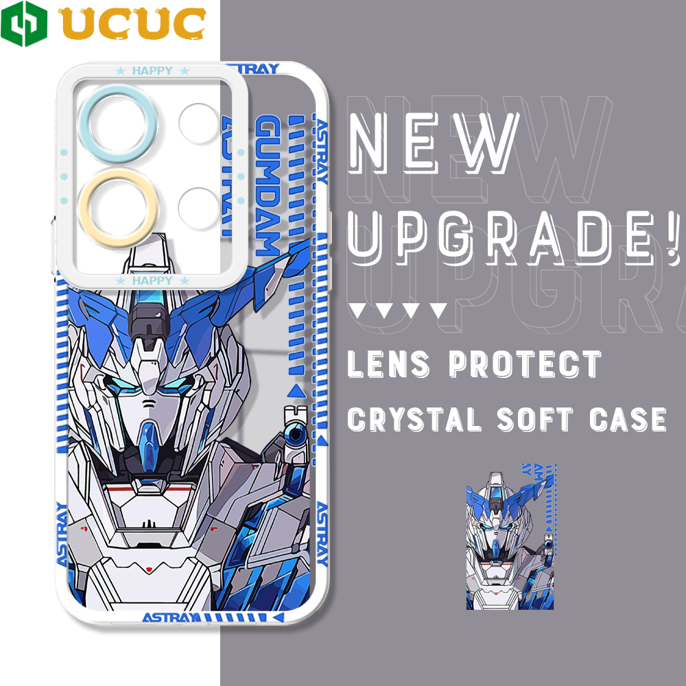 UCUC for Infinix Note 30 5G Back Cover Mobile Suit Gundam Transparent Crystal TPU Soft Case Full Lens Protection Ultra Thin Drop Resistant Phone Case. 