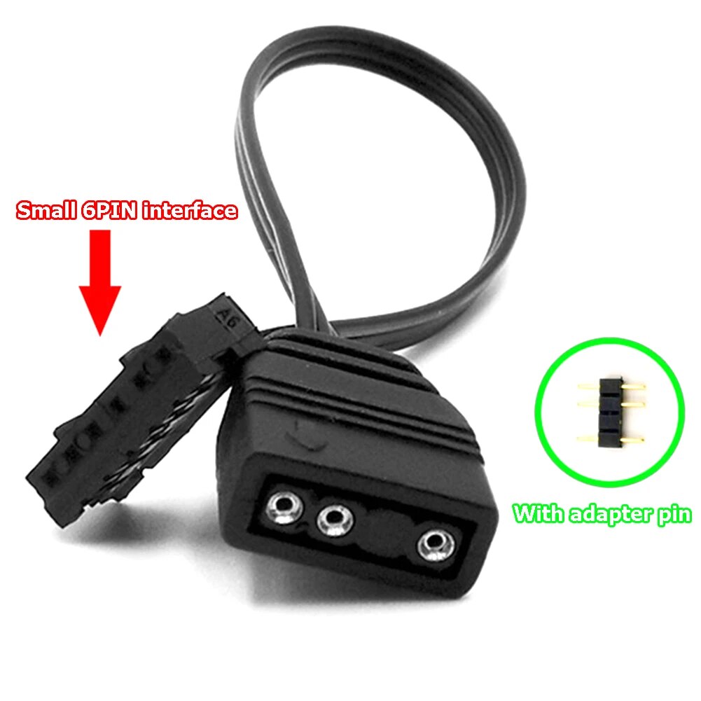 COOLMOON 4Pin/6Pin to 5V ARGB 3Pin Fan Controller Adapter Cable Cord Office Caring Computer Supplies For Coolmoon Cool Moon Fans. 