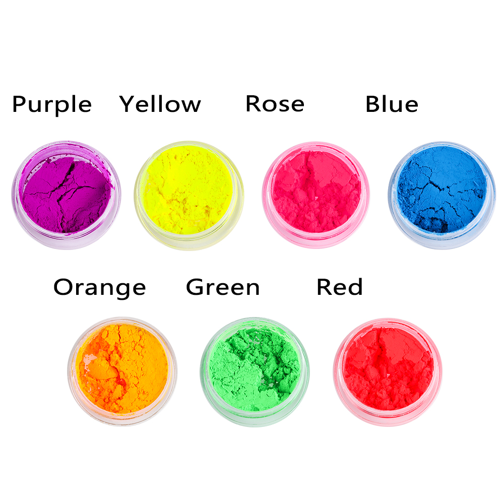 1/7Pcs Neon Eyeshadow Loose Powder Pigment Shimmer Shining Eyeshadow Matte Mineral Nail Art Powder Eye Shadow Makeup Accessory. 