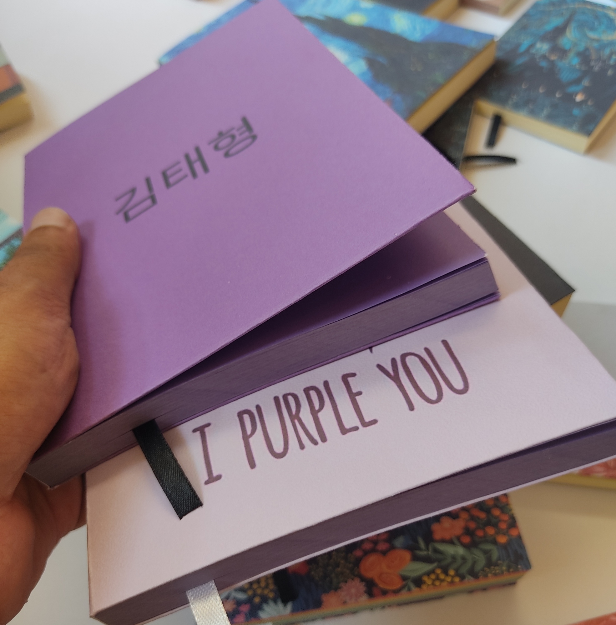 BTS PURPLE PAPER 100 SHEET - Notebook Combo 2 pc (7.5"/5.5" size). 