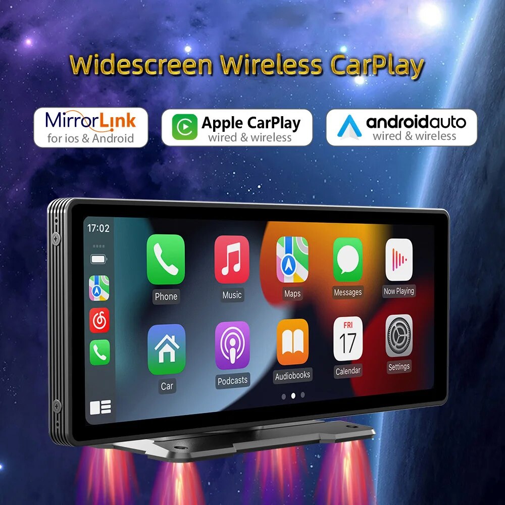 BOENAKI 10.26 Inch Car Wireless MP5 Player Touch Screen Stereo Radio Carplay Android Auto MirrorLink Multimedia Video Monitor. 