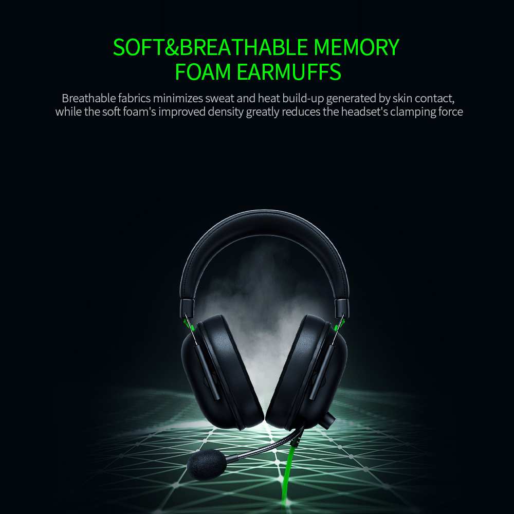 Razer BlackShark V2 X Wired Gaming Headset with Razer TriForce 50mm Driver HyperClear Noise Reduction Mic 7.1 Surround Sound. 