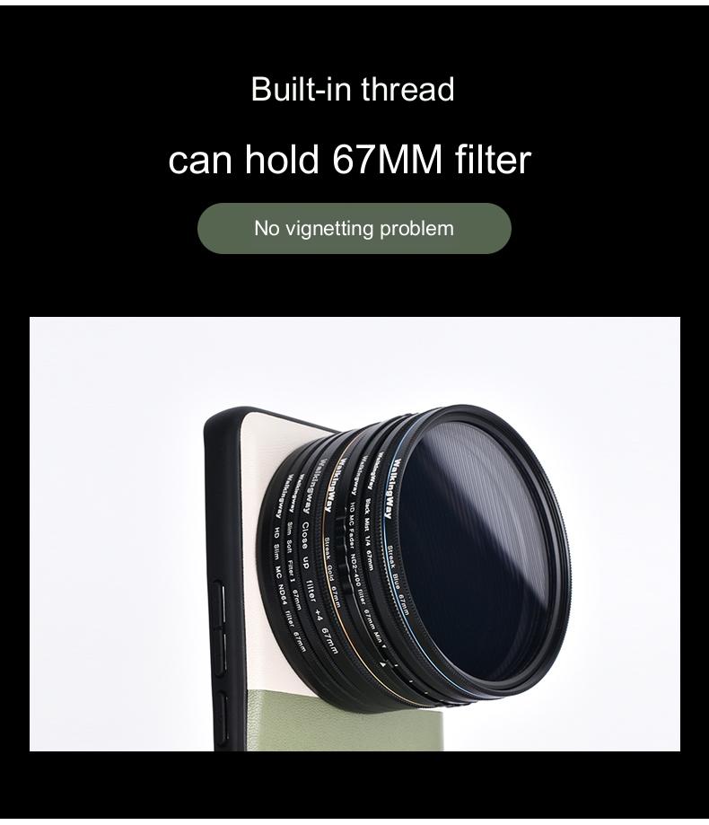 Walkingway Xiaomi 13 ultra Photo Kit Mobile Phone Case Camera Photography kit Lens Filter Star/Flare/ND/Soft/Black Mist/CPL. 