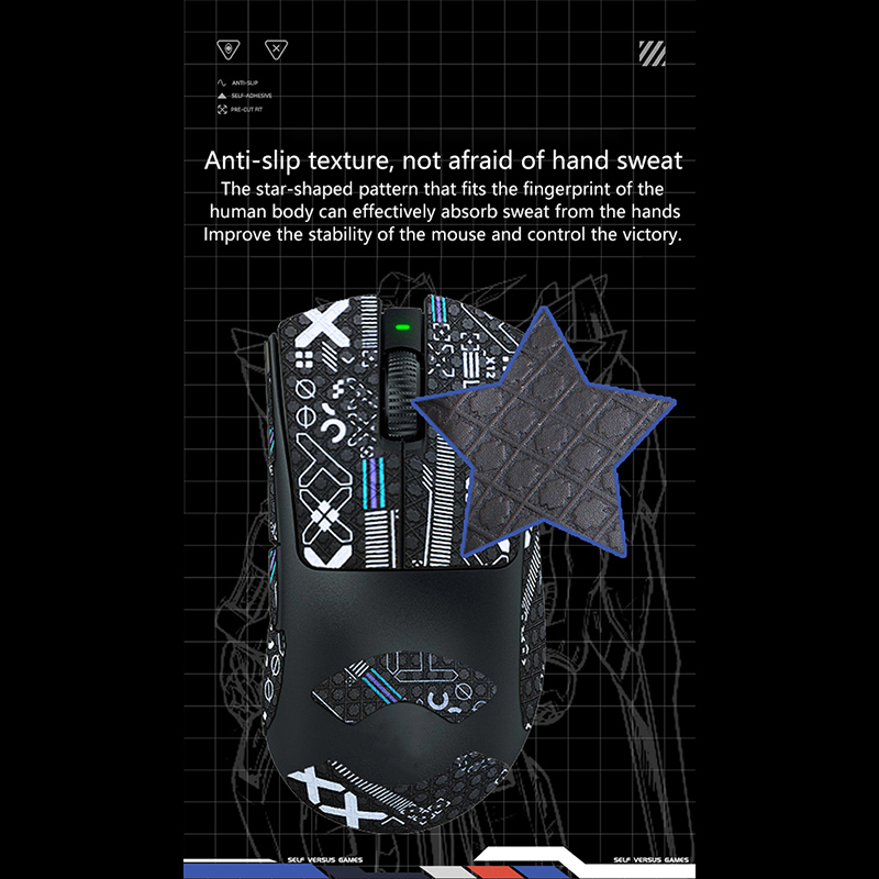 Mouse Grip Tape Skate Handmade Sticker Non Slip Lizard Skin Suck Sweat For Razer DeathAdder V3 Pro Wireless Mouse. 