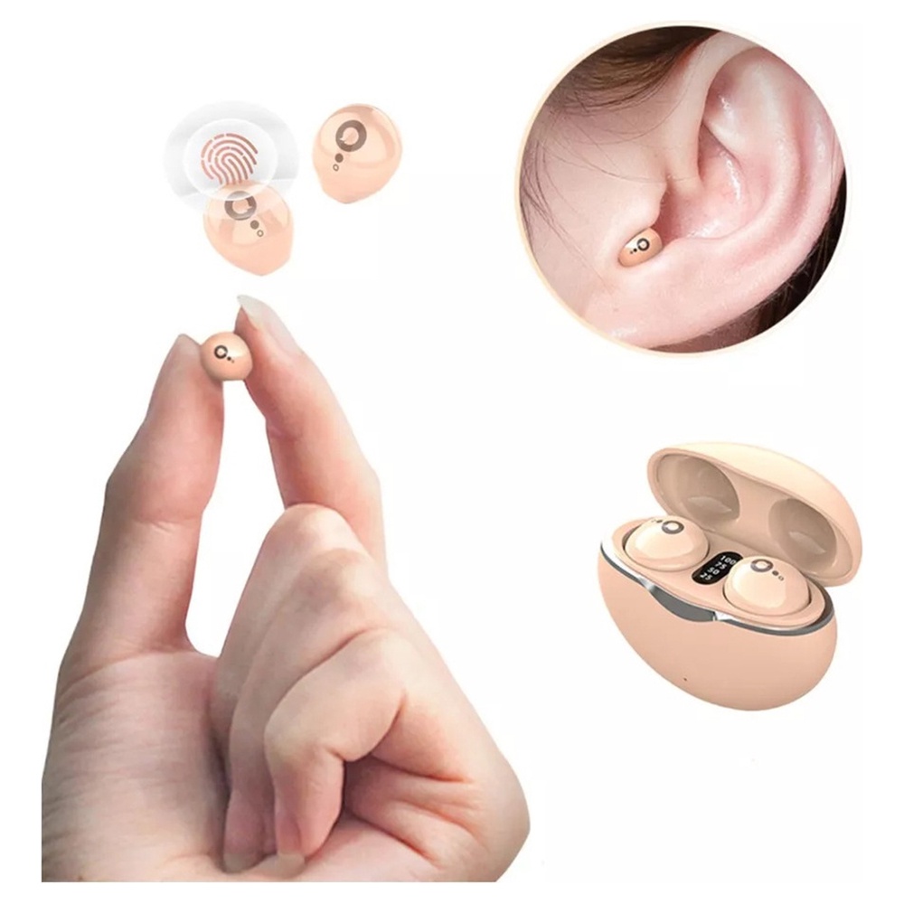 （NEW）Smallest Invisible Hidden Earbuds for Work Wireless Bluetooth Micro Mini Tiny Sleep Earbuds for Small Ears Noise Cancelling Ear Buds Sleepping Buds Invisible Earbud Cute