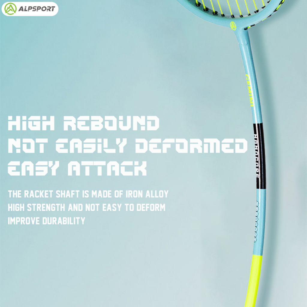 ALP-SPORTS Gemini T800 Carbon Fiber Professional Badminton Racket (4U/G5 Handle) Multiple Colors Optional Intermediate/Professional Training Level. 