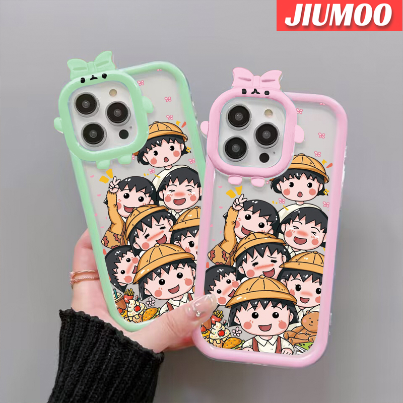 JIUMOO For Samsung A53 5G Case Cartoon Chibi Maruko-chan Little Monster Camera Lens Soft Clear Shockproof Phone Cases Silicone Protective Case Transparent Back Cover. 