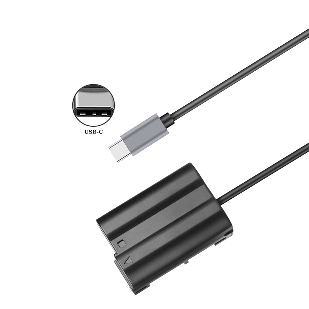 EN-EL15 Dummy Battery USB C DC Power AC Adapter for Nikon D7000 D7100 D7200 D750 D800E D810A Z5 Z6 Z7 II Camera. 