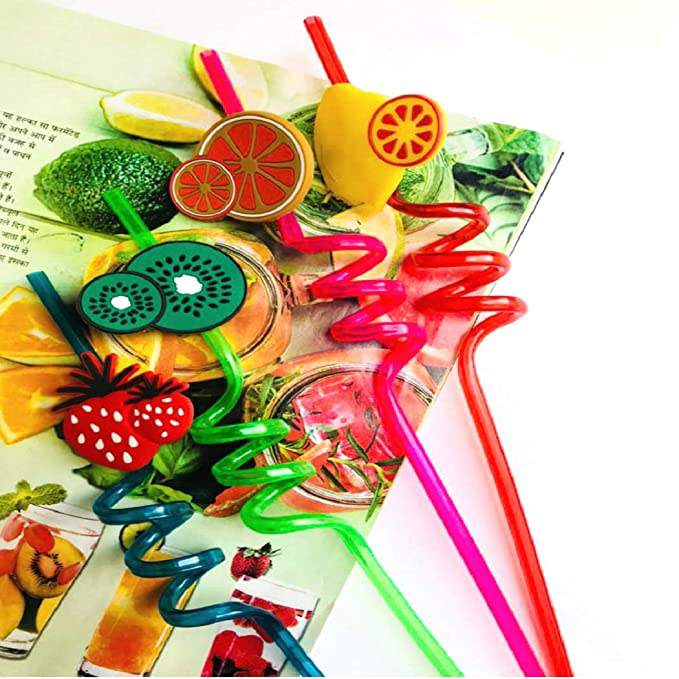 pack of 4 spiral shaped straws for kids/boutique straws