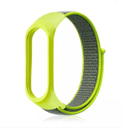Mi Band 3, 4, 5, 6 Nylon Fabric Sport Strap with Hook-and-Loop Fastener, Comfortable Silicone Wristband for Daily Wear. 