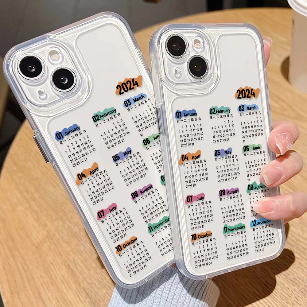 2024 Calendar Phone Case For Samsung S24 Plus S22 S23 Ultra S20 S21 FE A54 A34 5g A24 A23 A53 A32 A52 A14 A05 A13 A72 A33 Cover. 