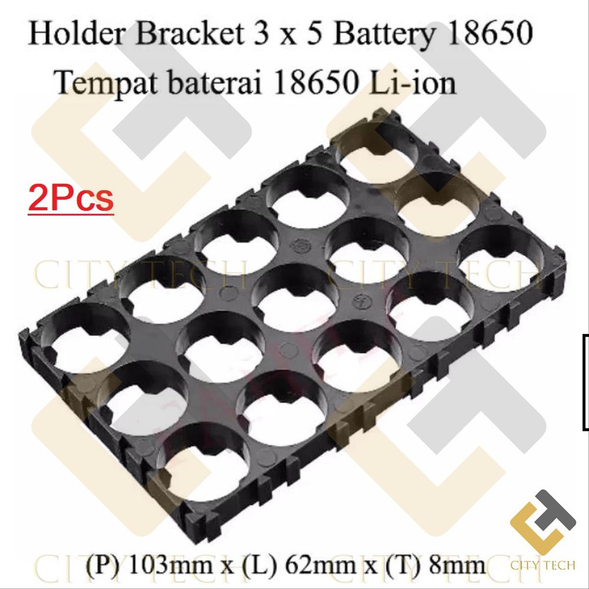 2Pcs Battery Holder 3×5 Cell 18650 Lithium Battery Holder Bracket 3S5P Plastic DIY Battery Pack Fixed Combination 18.4mm Hole Diameter Cylindrical Battery Case Holder Spot Welding 18650 Spacer Assembly