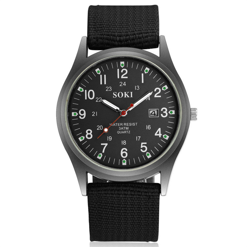Fashion SOKI Brand High-quality Canvas Clothing Men's Watch Casual Fashion Gift Calendar Men's Watch. 