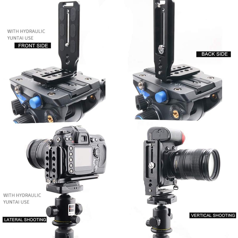 DSLR Camera L Bracket Quick Release Plate Vertical Universal L Bracket with 1/4 Inch Screw Arca Swiss for DSLR Camera. 