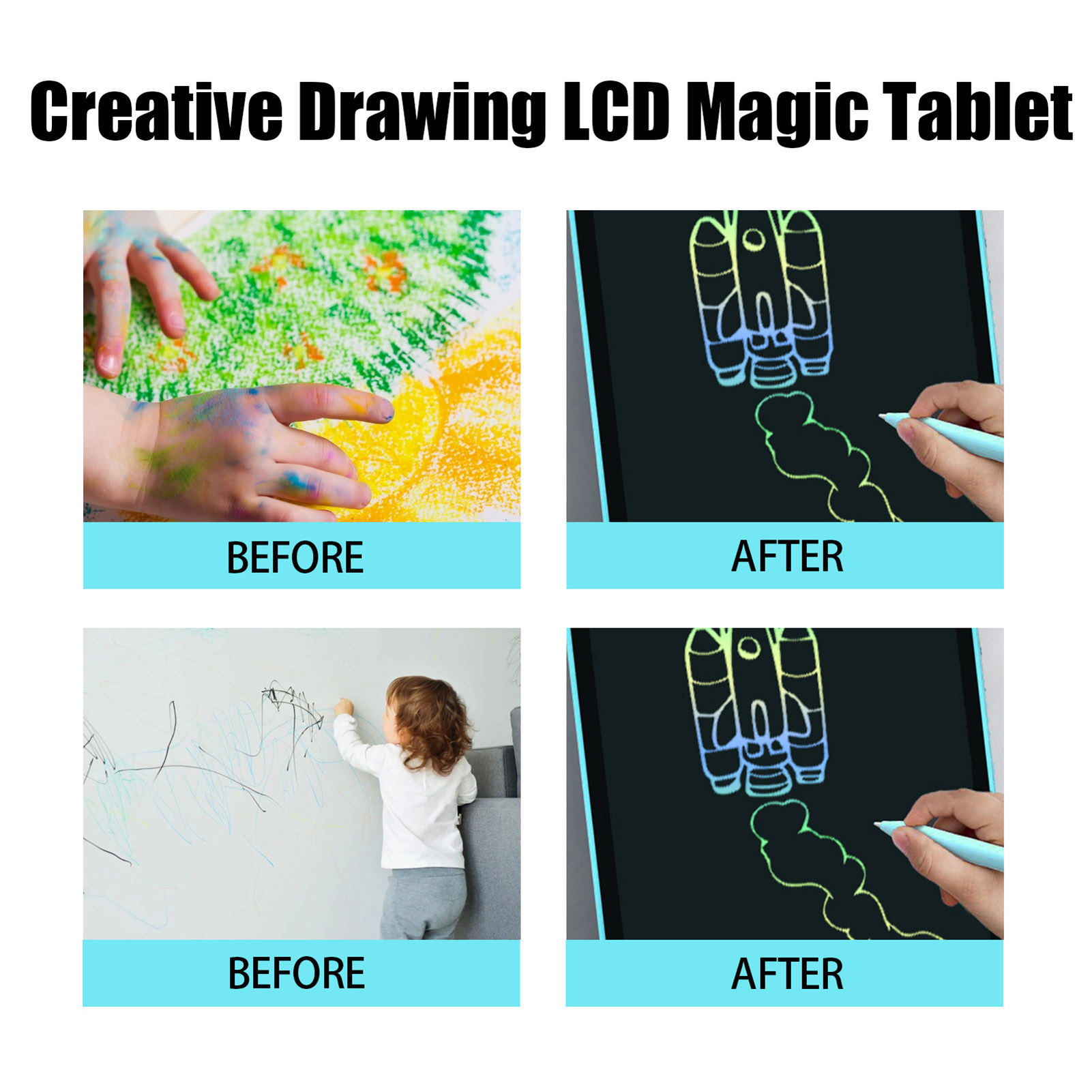 Quasar Creative Doodling Tool Interactive Lcd Writing Tablet for Kids Educational Drawing Board with Pen Lightweight Battery Powered Fun Learning Toy for Children Writing Board. 
