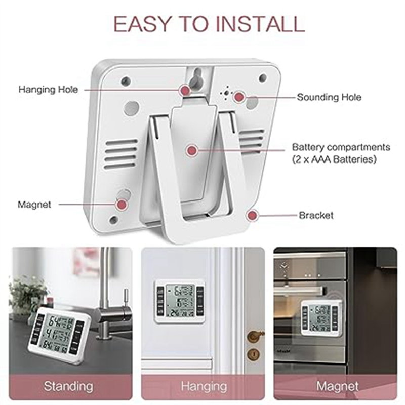 Wireless Refrigerator Thermometer Digital Freezer Thermometer Temperature Monitor with 2 Sensors for Indoor Outdoor Easy to Use. 