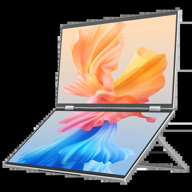 UPERFECT UStation Δ / Delta Portable Monitor for Laptop 15.6 1080P Extender Dual Screen with Stand VESA 360° Folding Stacked. 