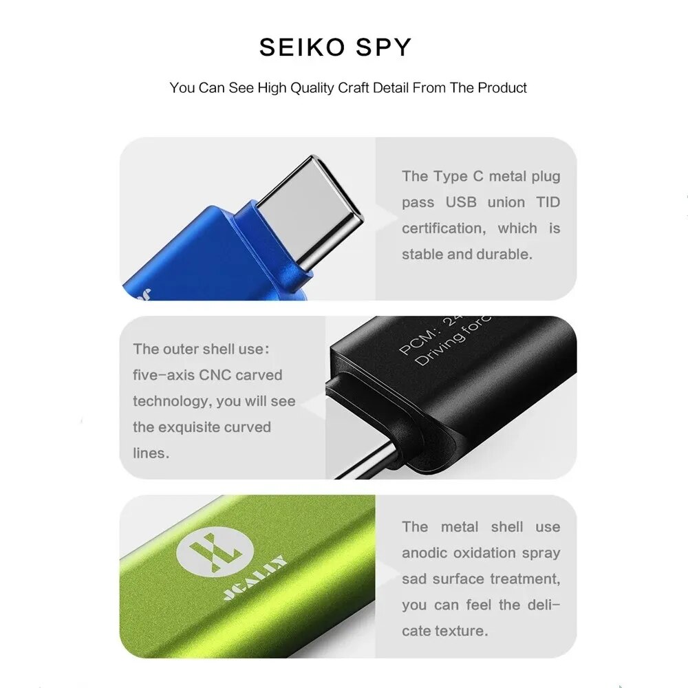 JCALLY JA02 Type-c to 3.5mm digital audio DAC decoder mobile phone adapter TYPE C to 3.5mm for phone Huawei Meizu Xiaomi. 