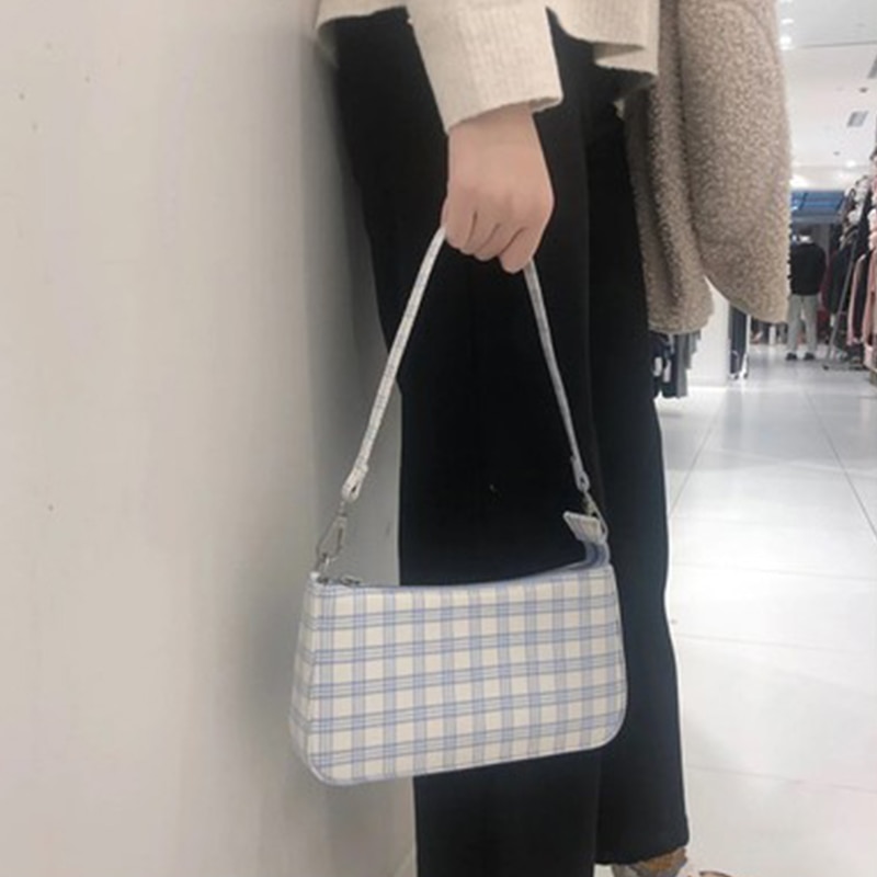 red plaid tote bolsa