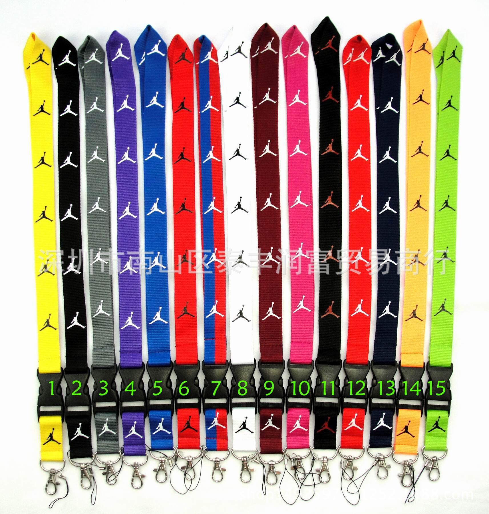 Spot sports LOGO Jordan gift badge key mobile phone work card lanyard export quality 15 colors optional