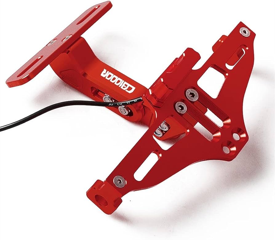 CNC Frame Motorcycle License Number Plate Holder Bracket With Led Adjustable Multicolor. 