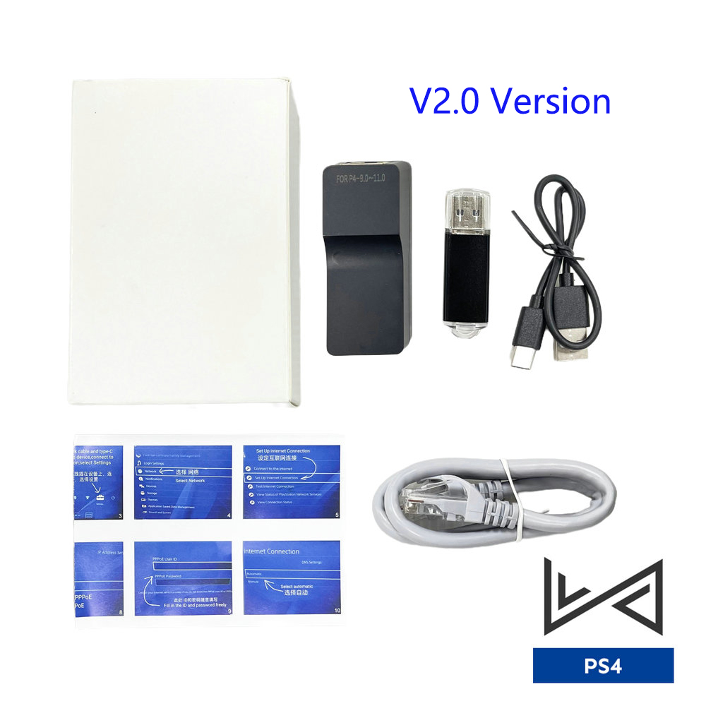 Game Accessories One-Key JB Tool Mod Kit For PS4 FW 9.0 11.0 System USB Dongle USB Adapter With Ethernet Type-C Cable