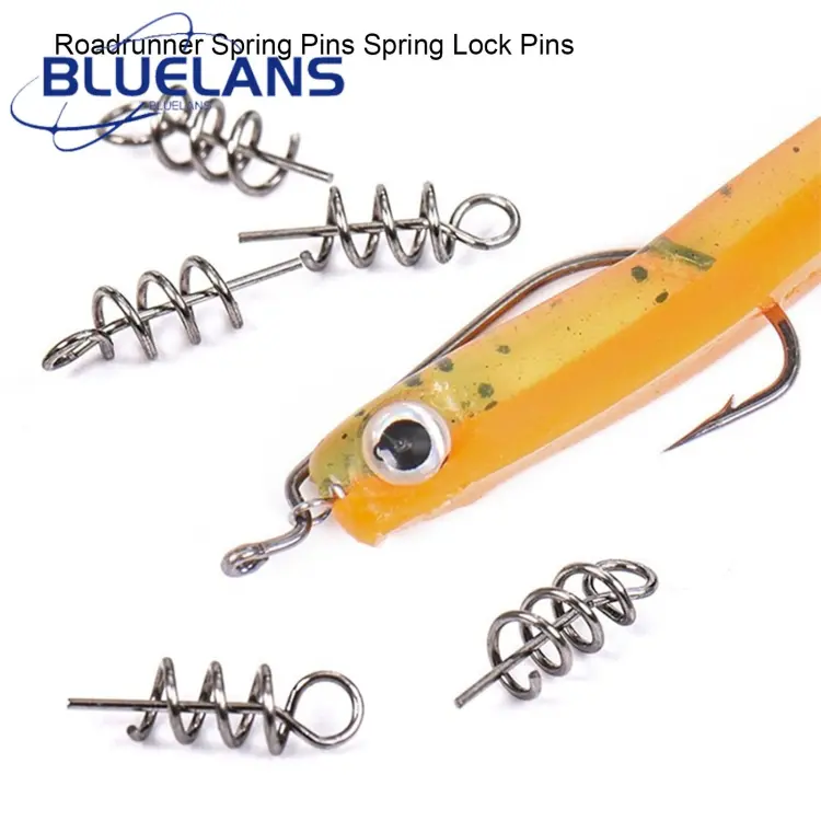 15mm Soft Lure Bait Spring Twist Lock Outdoor Fishing Crank Hook Centering  Pin For Soft Lure Bait Worm Crank(100pcs)